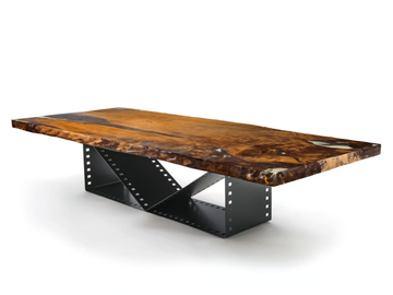 KAURI CIAK - Rectangular table with Kauri solid wood top and iron base by Riva 1920 - view 2